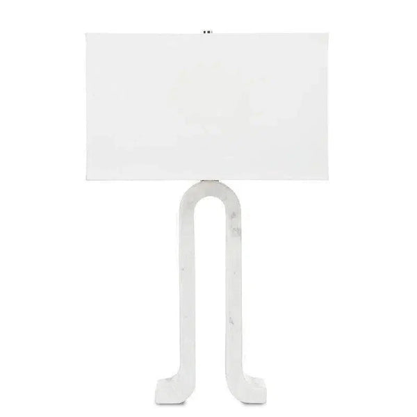 White Marble Leo Table Lamp - LOOMLAN - Currey & Co - Table Lamps