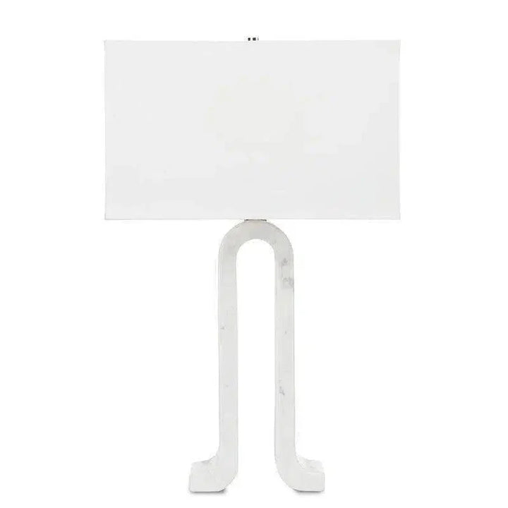 White Marble Leo Table Lamp - LOOMLAN - Currey & Co - Table Lamps