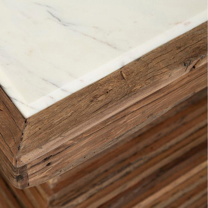 White Marble Top Sofa Table - LOOMLAN - Console Tables