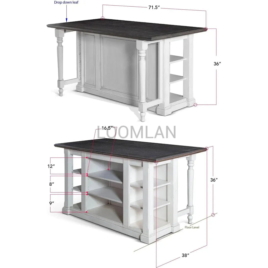 White Modern Kitchen Island Bar Table