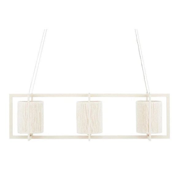 White Monreale Rectangular Chandelier Chandeliers LOOMLAN By Currey & Co