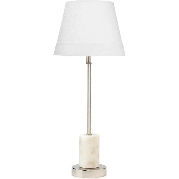 White Nickel Marble Iron Darcey Table Lamp - LOOMLAN - Jamie Young - Table Lamps