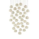 White Painted Silver Piero 36-Light Multi-Drop Pendant Pendants LOOMLAN By Currey & Co