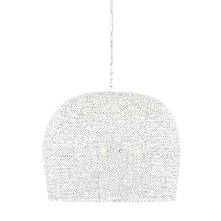 White Piero Large Chandelier - LOOMLAN - Currey & Co - Chandeliers