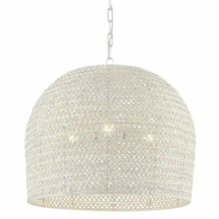 White Piero Medium Chandelier - LOOMLAN - Currey & Co - Chandeliers