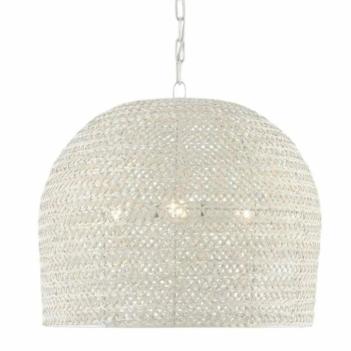 White Piero Medium Chandelier - LOOMLAN - Currey & Co - Chandeliers