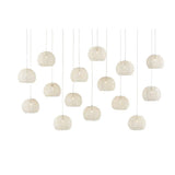 White Piero Rectangular 15-Light Multi-Drop Pendant Pendants LOOMLAN By Currey & Co