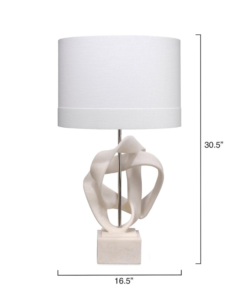 White Polyresin Intertwined Table Lamp Table Lamps LOOMLAN By Jamie Young