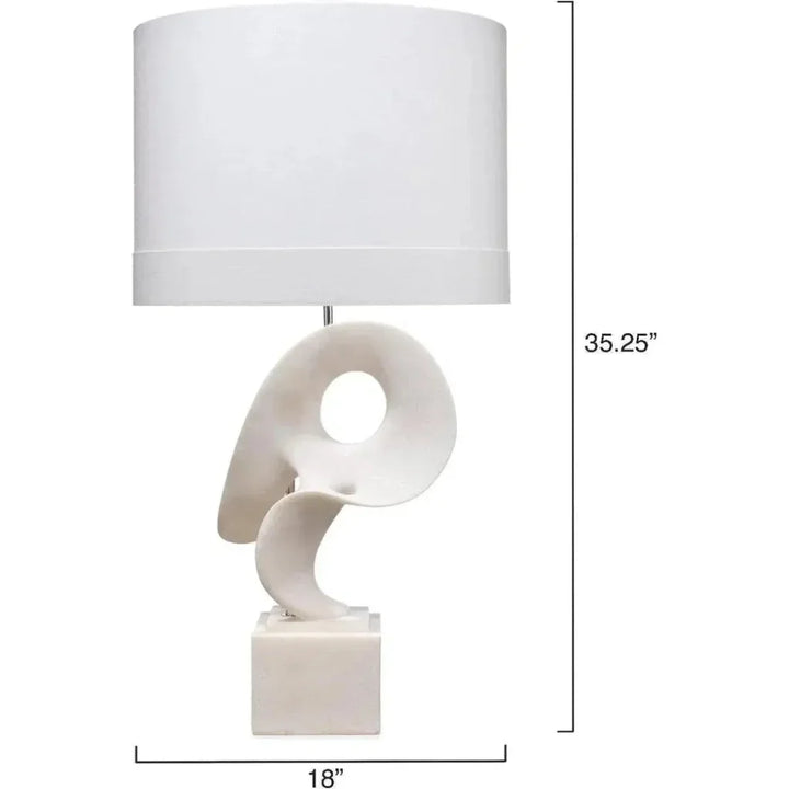 White Polyresin Obscure Table Lamp - LOOMLAN - Jamie Young - Table Lamps
