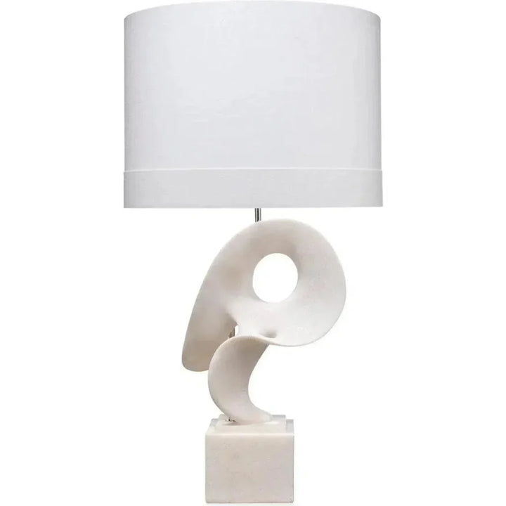 White Polyresin Obscure Table Lamp - LOOMLAN - Jamie Young - Table Lamps