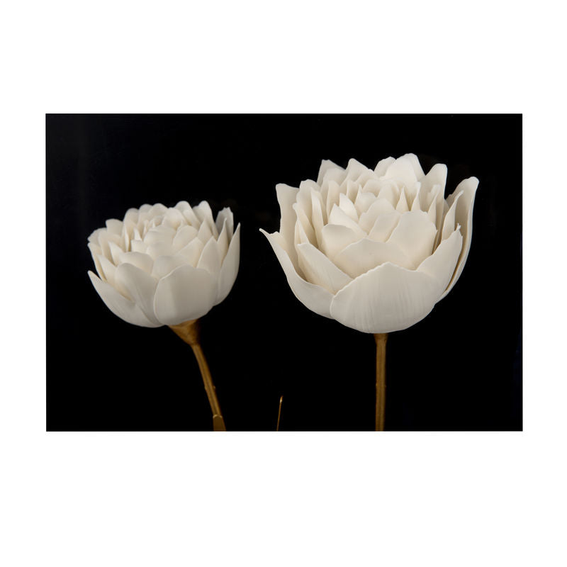 White Porcelain Flower Mounted Artwork-Artwork-Chelsea House-LOOMLAN