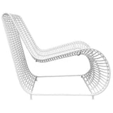 White Rattan All-Weather Wicker Outdoor Lounge Chair Outdoor Accent Chairs LOOMLAN By Artesia