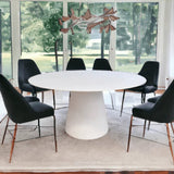 White Resin Concrete Round Dining Table Indoor Outdoor Use Outdoor Dining Tables LOOMLAN By Artesia