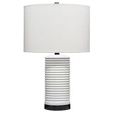 White Resin Furrowed Table Lamp Table Lamps LOOMLAN By Jamie Young