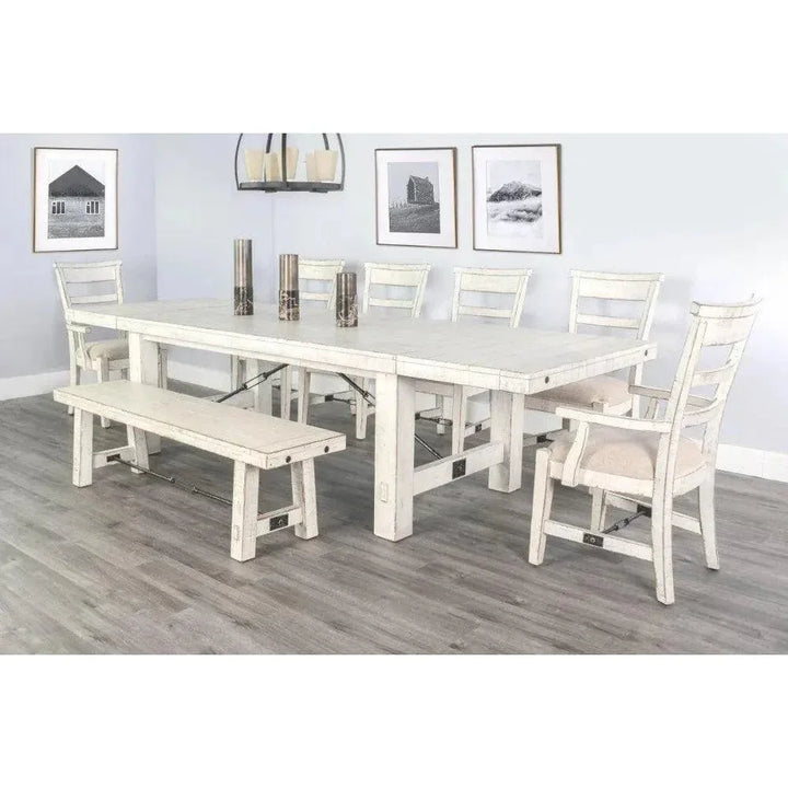White Sand Extension Table White-Dining Tables-Sunny D-LOOMLAN
