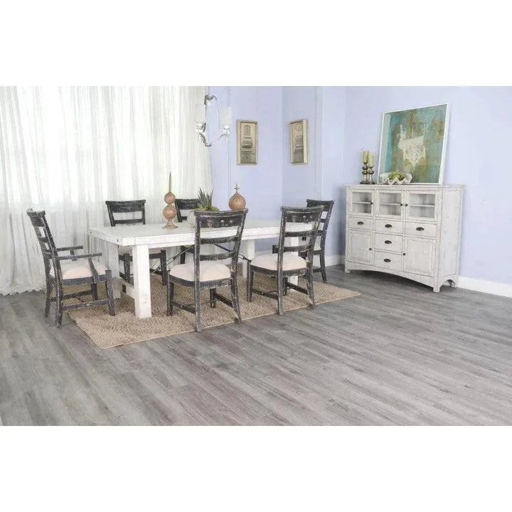 White Sand Extension Table White-Dining Tables-Sunny D-LOOMLAN