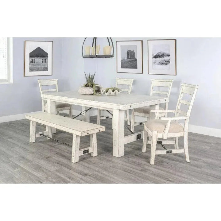 White Sand Extension Table White-Dining Tables-Sunny D-LOOMLAN