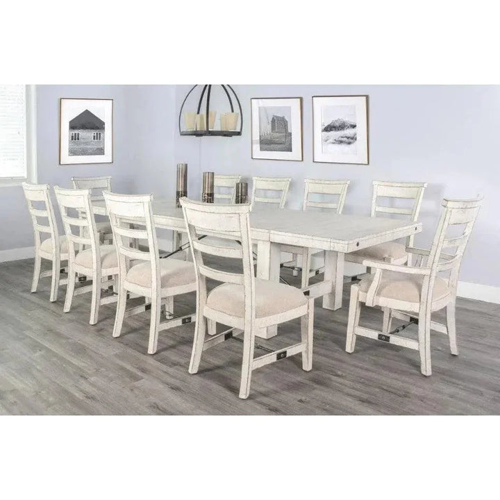 White Sand Extension Table White-Dining Tables-Sunny D-LOOMLAN