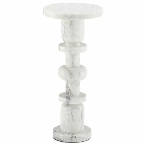 White Sasha White Drinks Table Side Tables LOOMLAN By Currey & Co