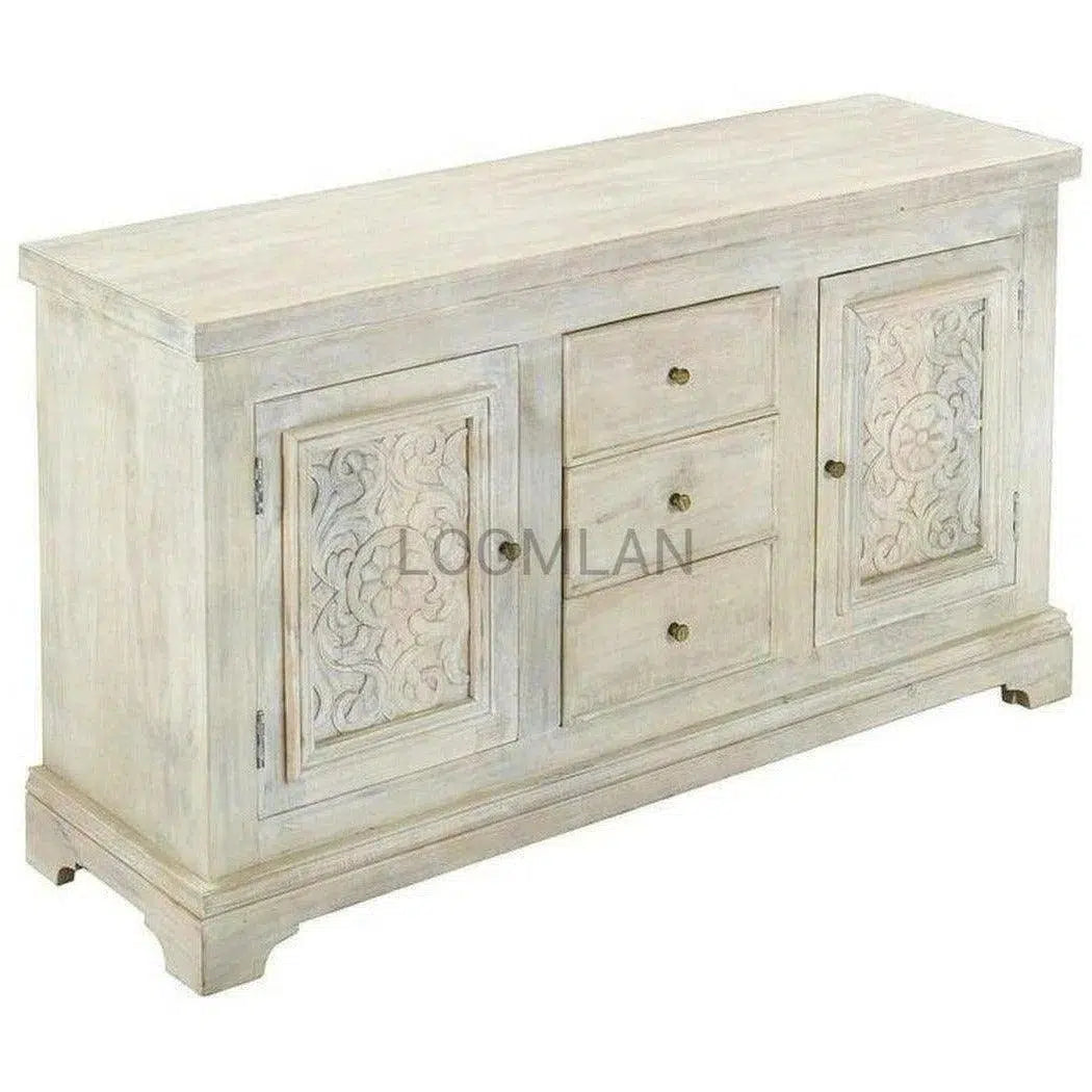 White Sideboard With Centered Drawers