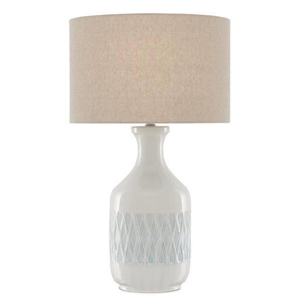 White Sky Blue Samba White Table Lamp Table Lamps LOOMLAN By Currey & Co