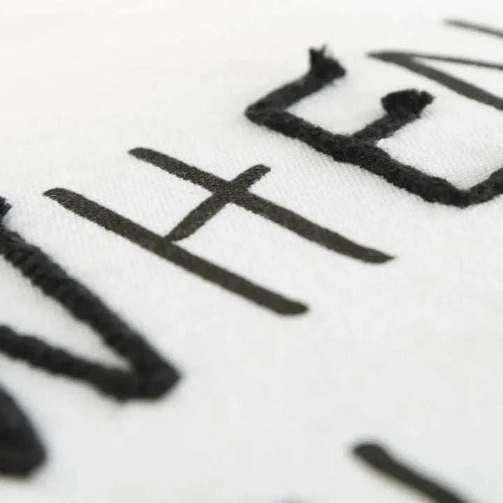 White Skye Words Decorative Couch Pillows Down Insert - LOOMLAN - LOOMLAN - Throw Pillows