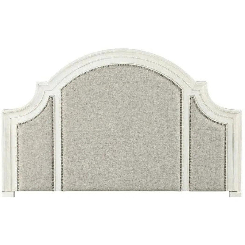 White Two-Tone Arched Headboard Bed Frame