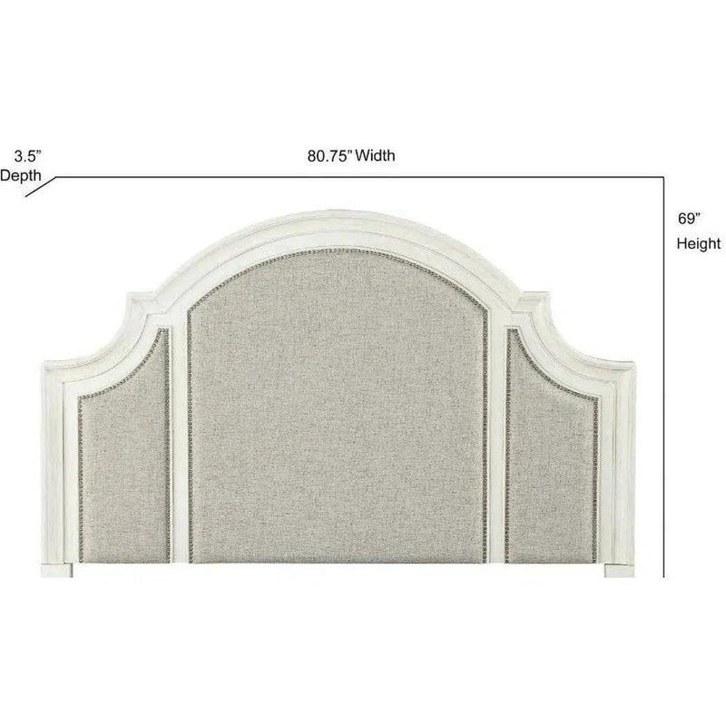 White Two-Tone Arched Headboard Bed Frame