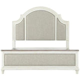 White Two-Tone Arched Headboard Bed Frame