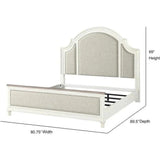 White Two-Tone Arched Headboard Bed Frame