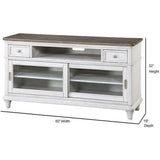 White Two-Tone Wood TV Stand Entertainment Console