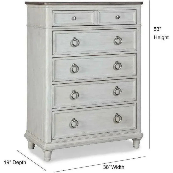 White Two - Tone Wooden Drawer Chest - LOOMLAN - Panama Jack - Chests