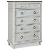 White Two-Tone Wooden Drawer Chest