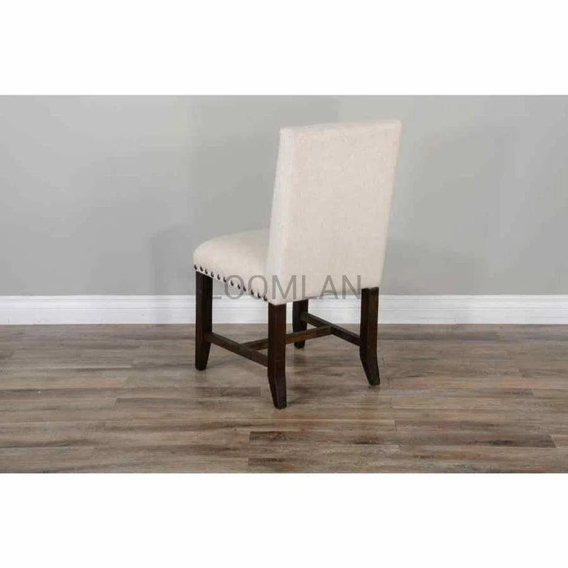 White Upholstered Vivian Dining Chair With Nailhead Dining Chairs LOOMLAN By Sunny D