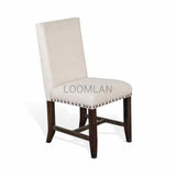 White Upholstered Vivian Dining Chair With Nailhead Dining Chairs LOOMLAN By Sunny D