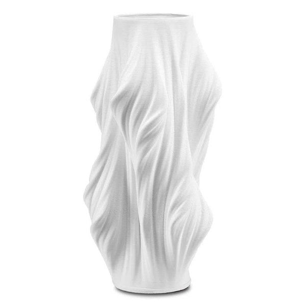 White Yin Large White Vase Vases & Jars LOOMLAN By Currey & Co