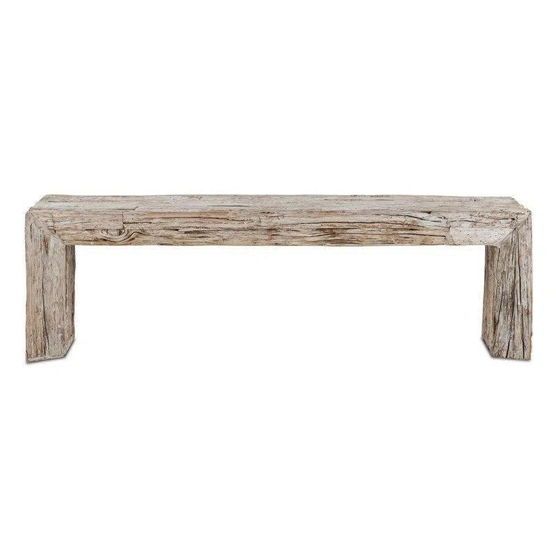 Whitewash Kanor Bench Bedroom Benches LOOMLAN By Currey & Co