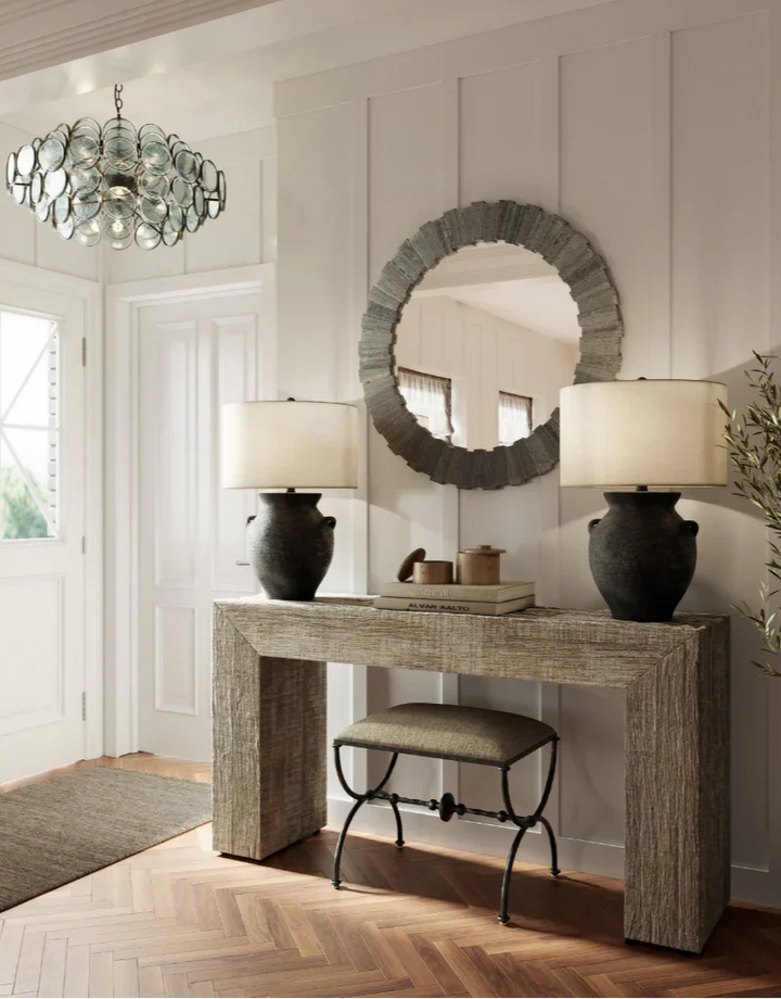 Whitewash Kanor Console Table Reclaimed Wood - LOOMLAN - Currey & Co - Console Tables