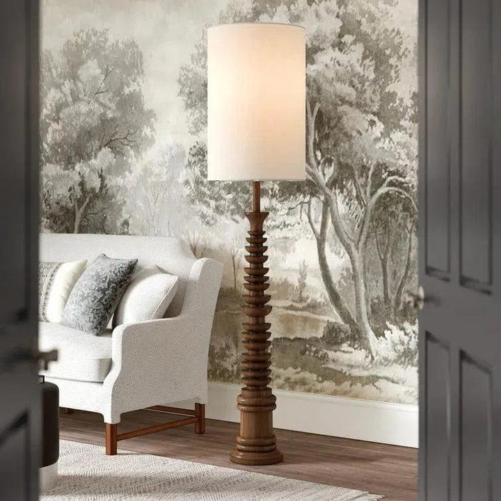 Whitewash Malayan White Floor Lamp Marjorie Skouras-Floor Lamps-Currey & Co-LOOMLAN