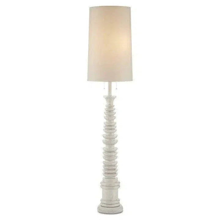 Whitewash Malayan White Floor Lamp Marjorie Skouras-Floor Lamps-Currey & Co-LOOMLAN