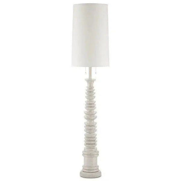 Whitewash Malayan White Floor Lamp Marjorie Skouras-Floor Lamps-Currey & Co-LOOMLAN