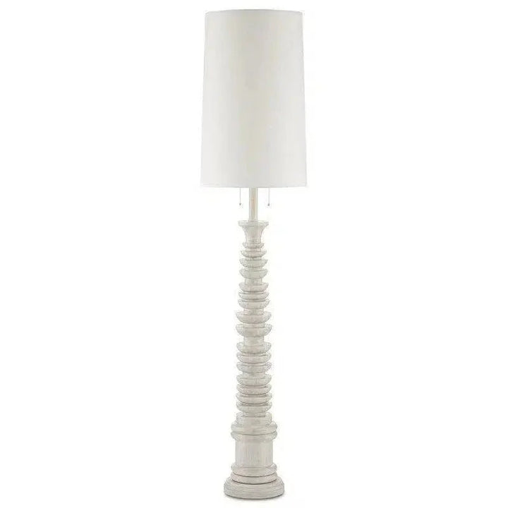 Whitewash Malayan White Floor Lamp Marjorie Skouras-Floor Lamps-Currey & Co-LOOMLAN