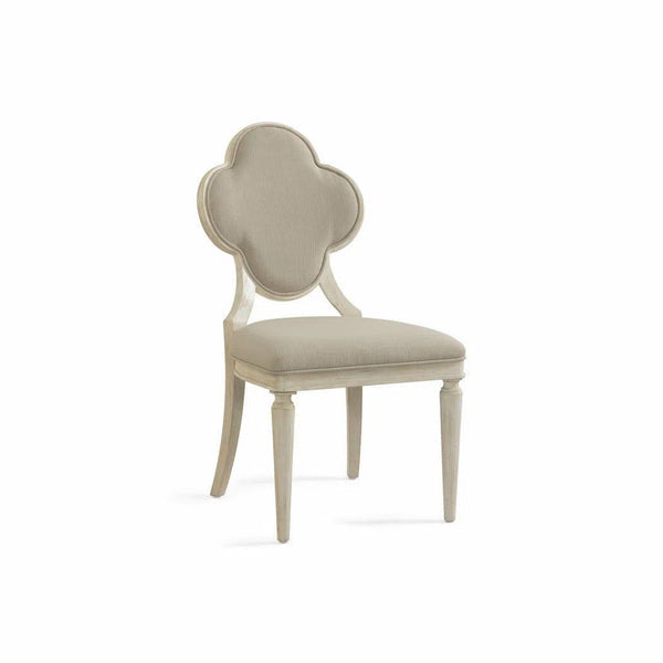 Whitewashed Carved Back Armless Dining Side Chair Chloe Dining Chairs LOOMLAN By Bassett Mirror
