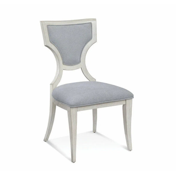 Whitewashed Carved Back Armless Dining Side Chair Maxine Dining Chairs LOOMLAN By Bassett Mirror