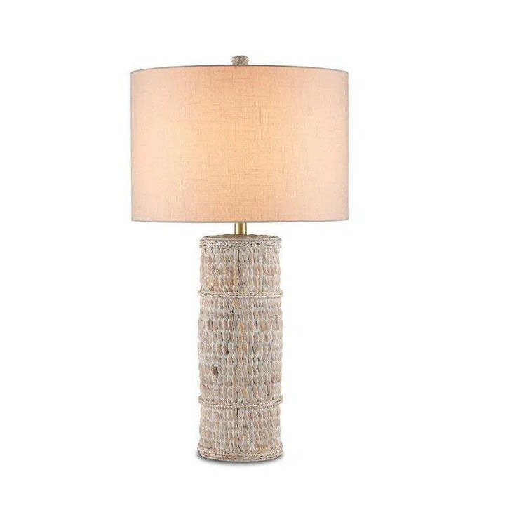 Whitewashed Water Hyacinth Azores White Table Lamp - LOOMLAN - Currey & Co - Table Lamps