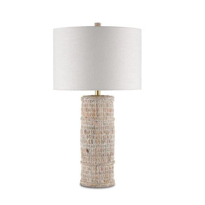 Whitewashed Water Hyacinth Azores White Table Lamp - LOOMLAN - Currey & Co - Table Lamps