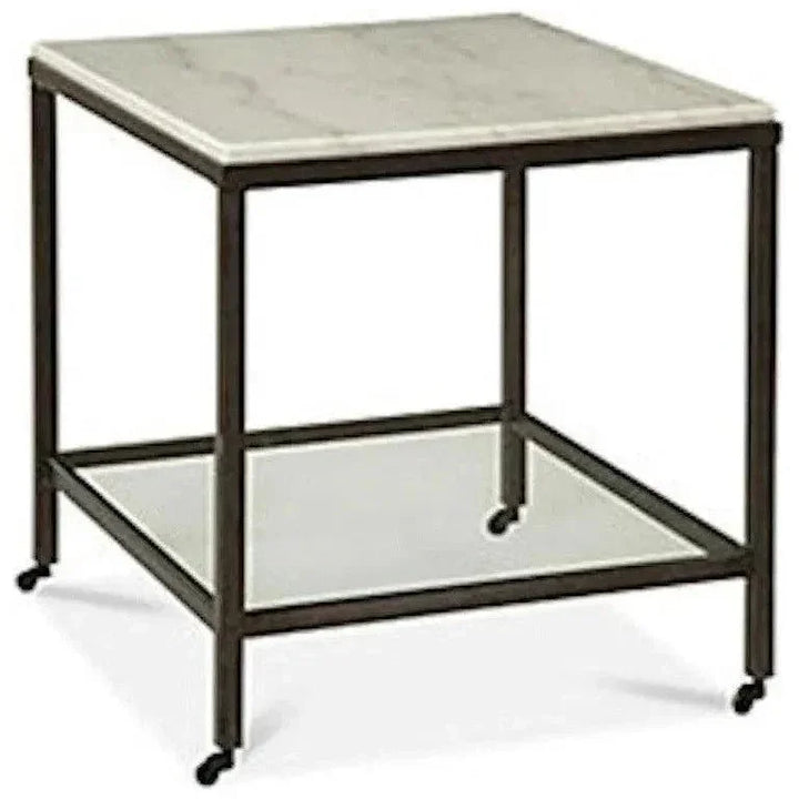 Whitman White Marble Topped End Table - LOOMLAN - Bassett Mirror - Side Tables