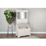 Wide Entryway Bench Hall Tree With Mirror