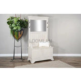 Wide Entryway Bench Hall Tree With Mirror