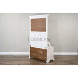 Wide Entryway Bench Hall Tree With Mirror